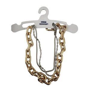 Urban Outfitters Gold & Silver Chunky Chain Layered Necklace Set